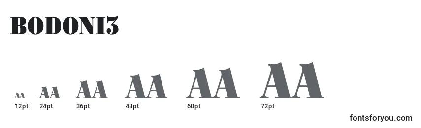 Bodoni3 Font Sizes