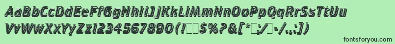 Czcionka CrilleeItalicInlineShadLetPlain.1.0 – czarne czcionki na zielonym tle