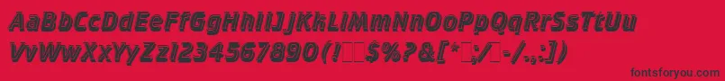 CrilleeItalicInlineShadLetPlain.1.0 Font – Black Fonts on Red Background