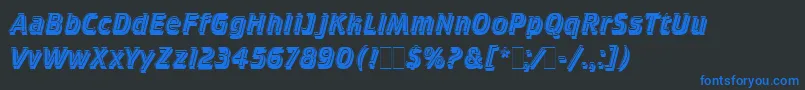 フォントCrilleeItalicInlineShadLetPlain.1.0 – 黒い背景に青い文字