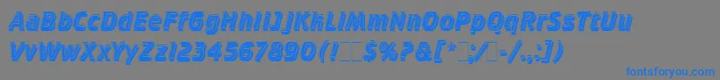 CrilleeItalicInlineShadLetPlain.1.0-Schriftart – Blaue Schriften auf grauem Hintergrund