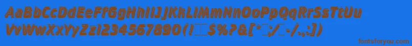 CrilleeItalicInlineShadLetPlain.1.0-Schriftart – Braune Schriften auf blauem Hintergrund