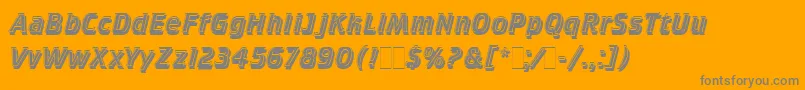 CrilleeItalicInlineShadLetPlain.1.0-Schriftart – Graue Schriften auf orangefarbenem Hintergrund