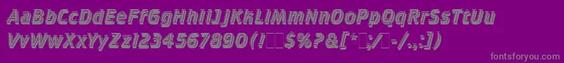 CrilleeItalicInlineShadLetPlain.1.0-fontti – harmaat kirjasimet violetilla taustalla