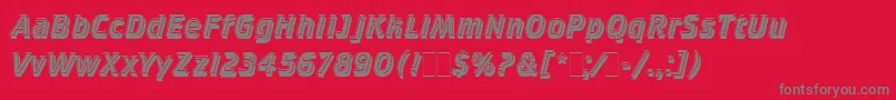 CrilleeItalicInlineShadLetPlain.1.0-fontti – harmaat kirjasimet punaisella taustalla