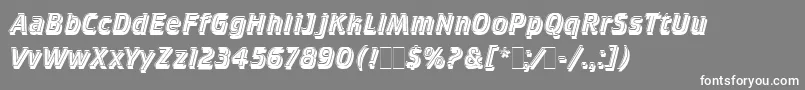 フォントCrilleeItalicInlineShadLetPlain.1.0 – 灰色の背景に白い文字