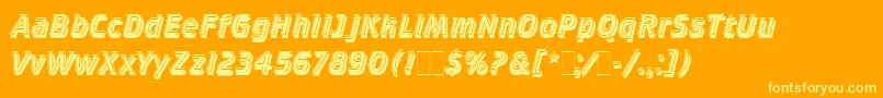 CrilleeItalicInlineShadLetPlain.1.0-Schriftart – Gelbe Schriften auf orangefarbenem Hintergrund