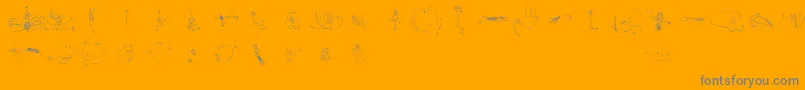 Julidoodles3yrsBig Font – Gray Fonts on Orange Background