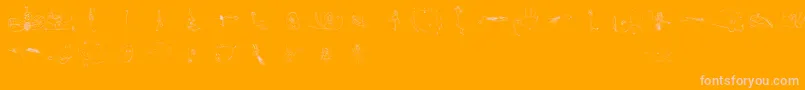 Julidoodles3yrsBig-Schriftart – Rosa Schriften auf orangefarbenem Hintergrund