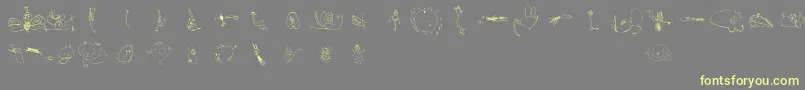 Julidoodles3yrsBig Font – Yellow Fonts on Gray Background