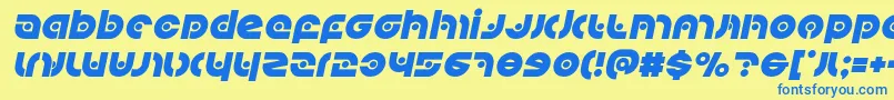 Шрифт Kovacsspotital – синие шрифты на жёлтом фоне