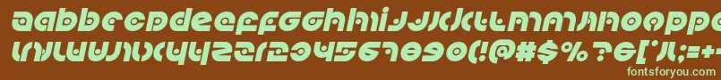 Kovacsspotital-fontti – vihreät fontit ruskealla taustalla