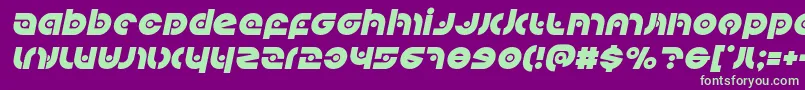 フォントKovacsspotital – 紫の背景に緑のフォント