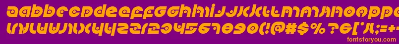 フォントKovacsspotital – 紫色の背景にオレンジのフォント