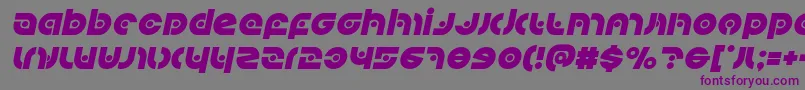 フォントKovacsspotital – 紫色のフォント、灰色の背景