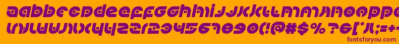Kovacsspotital-fontti – violetit fontit oranssilla taustalla