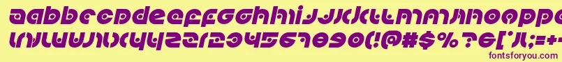Kovacsspotital-Schriftart – Violette Schriften auf gelbem Hintergrund