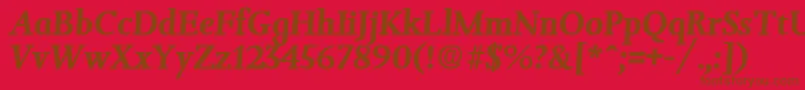 JessicaBoldita Font – Brown Fonts on Red Background
