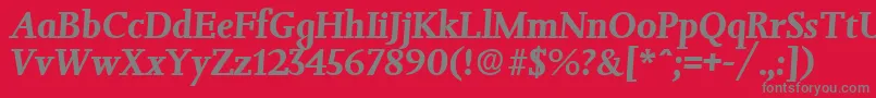JessicaBoldita Font – Gray Fonts on Red Background