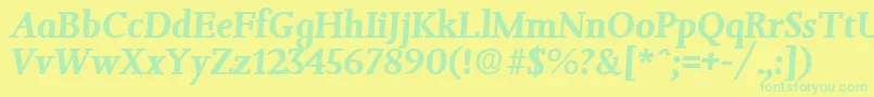 Police JessicaBoldita – polices vertes sur fond jaune