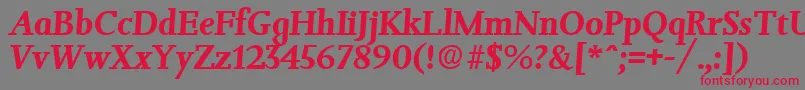 JessicaBoldita Font – Red Fonts on Gray Background