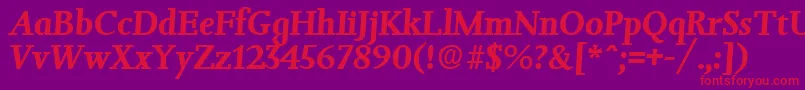 Police JessicaBoldita – polices rouges sur fond violet