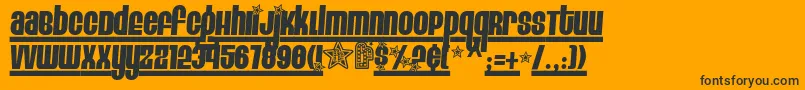 EightTrackProgram4-fontti – mustat fontit oranssilla taustalla
