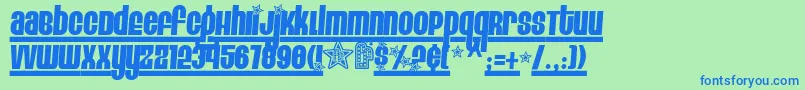 Czcionka EightTrackProgram4 – niebieskie czcionki na zielonym tle
