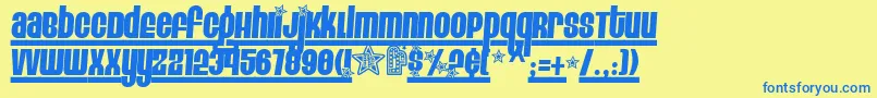 Шрифт EightTrackProgram4 – синие шрифты на жёлтом фоне