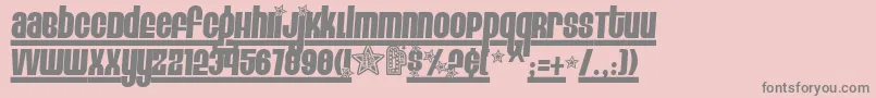 EightTrackProgram4-fontti – harmaat kirjasimet vaaleanpunaisella taustalla