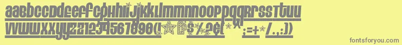 Fonte EightTrackProgram4 – fontes cinzas em um fundo amarelo