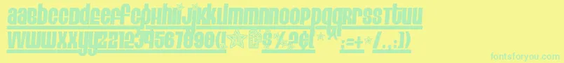 Czcionka EightTrackProgram4 – zielone czcionki na żółtym tle