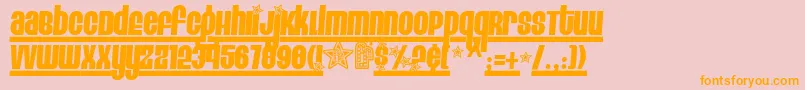 EightTrackProgram4 Font – Orange Fonts on Pink Background