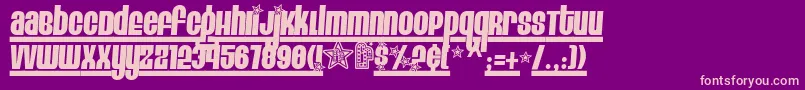 Fonte EightTrackProgram4 – fontes rosa em um fundo violeta