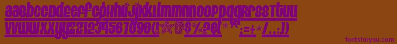 EightTrackProgram4 Font – Purple Fonts on Brown Background