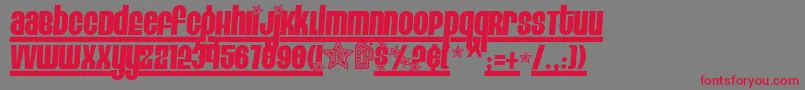 EightTrackProgram4 Font – Red Fonts on Gray Background