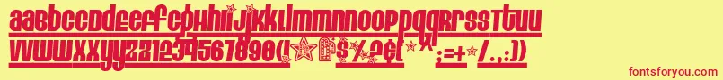 Шрифт EightTrackProgram4 – красные шрифты на жёлтом фоне