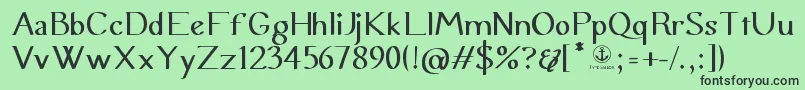 Więcej informacji o czcionce UraniaSemiSerif Czcionka UraniaSemiSerif – czarne czcionki na zielonym tle
