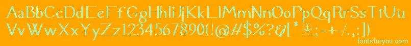UraniaSemiSerif Font – Green Fonts on Orange Background