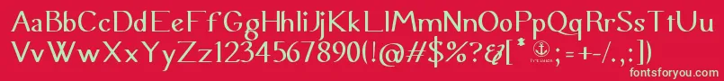 UraniaSemiSerif Font – Green Fonts on Red Background