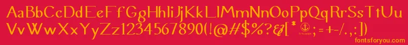 フォントUraniaSemiSerif – 赤い背景にオレンジの文字