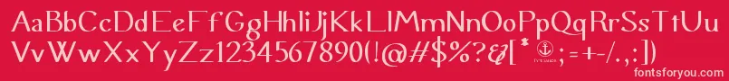 Fonte UraniaSemiSerif – fontes rosa em um fundo vermelho