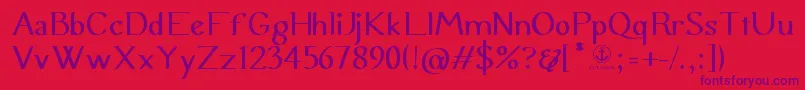 UraniaSemiSerif Font – Purple Fonts on Red Background