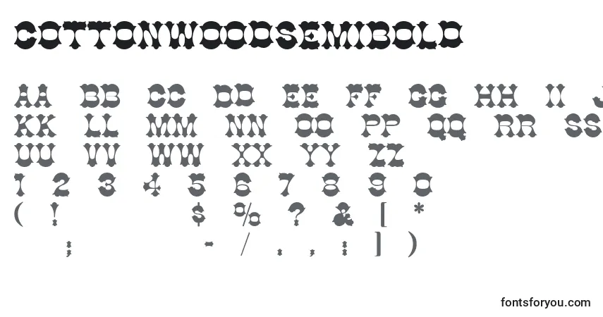 Schriftart CottonwoodSemibold – Alphabet, Zahlen, spezielle Symbole
