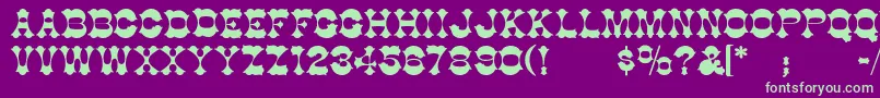 CottonwoodSemibold Font – Green Fonts on Purple Background
