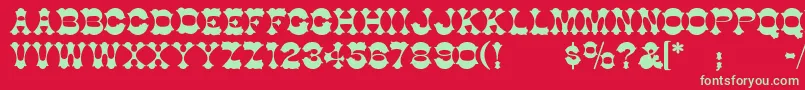 CottonwoodSemibold-Schriftart – Grüne Schriften auf rotem Hintergrund