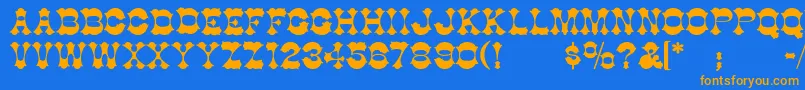 CottonwoodSemibold Font – Orange Fonts on Blue Background