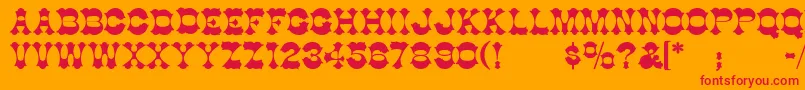 CottonwoodSemibold Font – Red Fonts on Orange Background