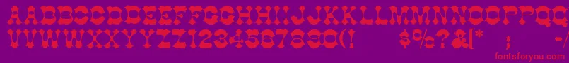 CottonwoodSemibold-Schriftart – Rote Schriften auf violettem Hintergrund