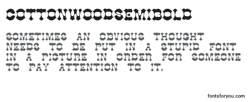 Überblick über die Schriftart CottonwoodSemibold